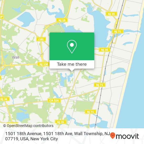 1501 18th Avenue, 1501 18th Ave, Wall Township, NJ 07719, USA map