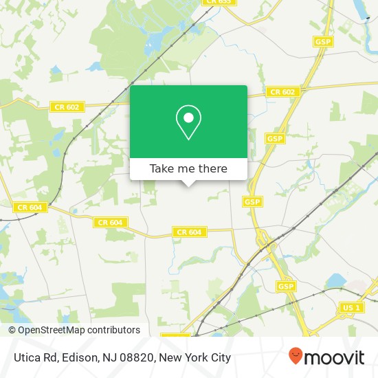 Mapa de Utica Rd, Edison, NJ 08820