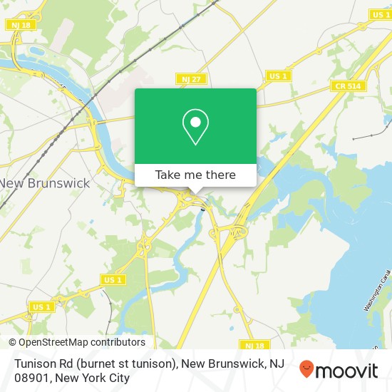 Mapa de Tunison Rd (burnet st tunison), New Brunswick, NJ 08901