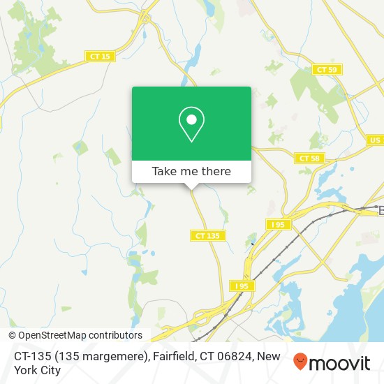 Mapa de CT-135 (135 margemere), Fairfield, CT 06824