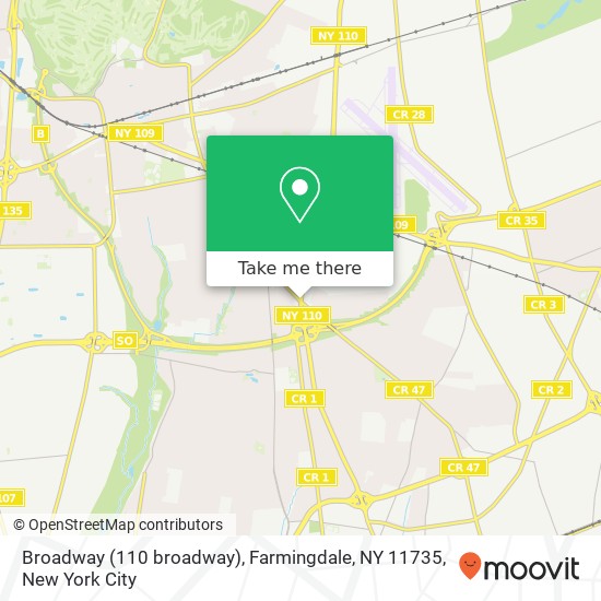 Mapa de Broadway (110 broadway), Farmingdale, NY 11735