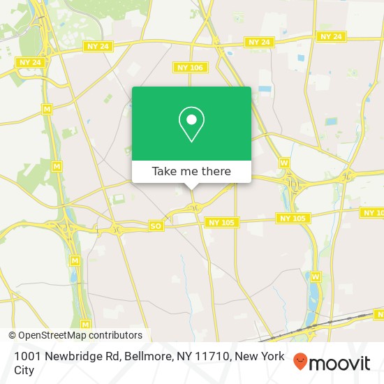 Mapa de 1001 Newbridge Rd, Bellmore, NY 11710