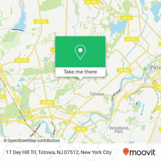 Mapa de 17 Dey Hill Trl, Totowa, NJ 07512