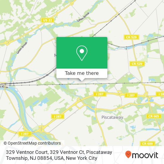 329 Ventnor Court, 329 Ventnor Ct, Piscataway Township, NJ 08854, USA map