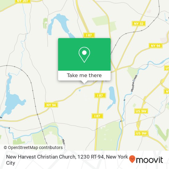 New Harvest Christian Church, 1230 RT-94 map