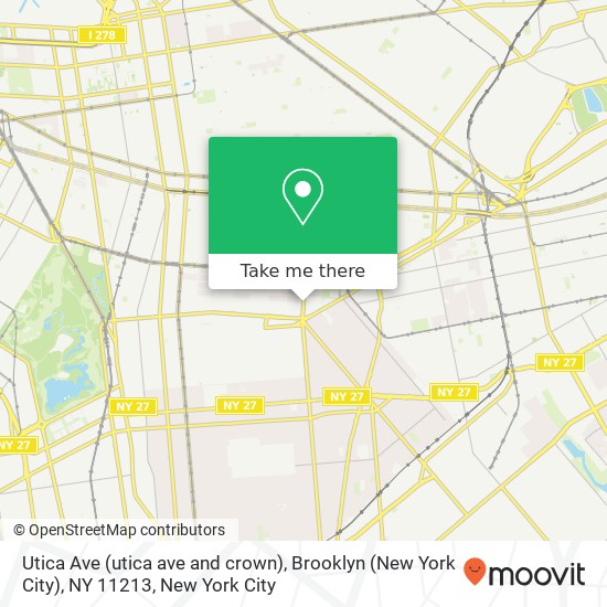 Utica Ave (utica ave and crown), Brooklyn (New York City), NY 11213 map