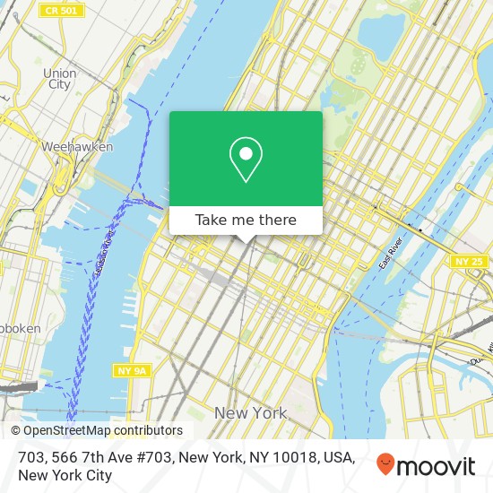 Mapa de 703, 566 7th Ave #703, New York, NY 10018, USA