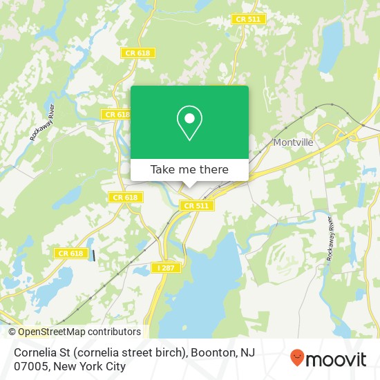 Mapa de Cornelia St (cornelia street birch), Boonton, NJ 07005