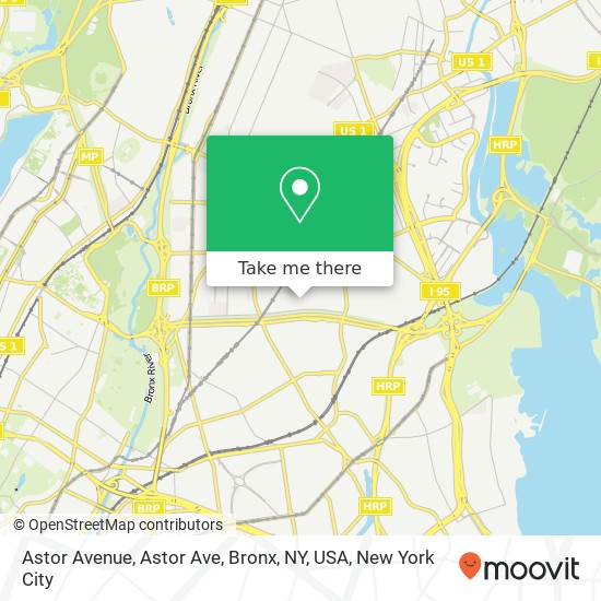 Astor Avenue, Astor Ave, Bronx, NY, USA map