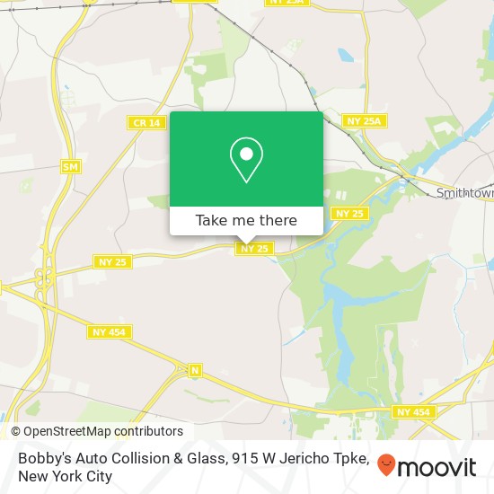 Bobby's Auto Collision & Glass, 915 W Jericho Tpke map