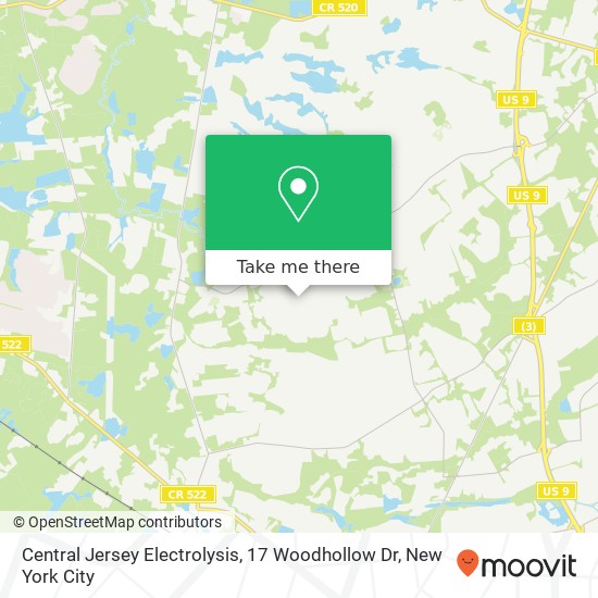 Mapa de Central Jersey Electrolysis, 17 Woodhollow Dr