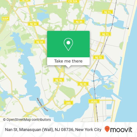 Mapa de Nan St, Manasquan (Wall), NJ 08736