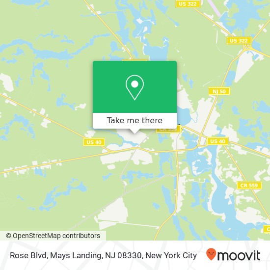 Rose Blvd, Mays Landing, NJ 08330 map