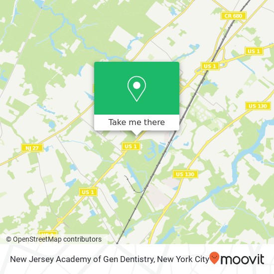 Mapa de New Jersey Academy of Gen Dentistry, US-1