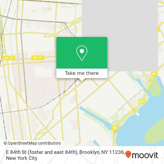 Mapa de E 84th St (foster and east 84th), Brooklyn, NY 11236