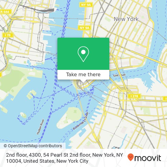 Mapa de 2nd floor, 4300, 54 Pearl St 2nd floor, New York, NY 10004, United States