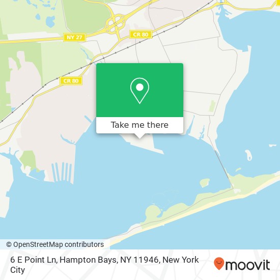 6 E Point Ln, Hampton Bays, NY 11946 map