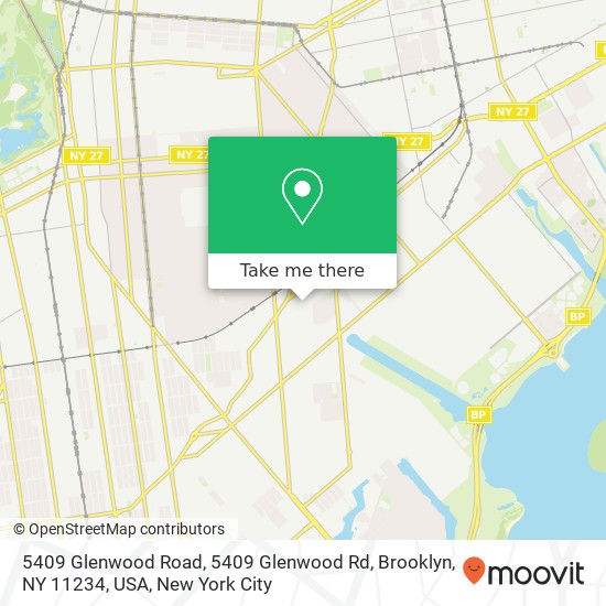 5409 Glenwood Road, 5409 Glenwood Rd, Brooklyn, NY 11234, USA map