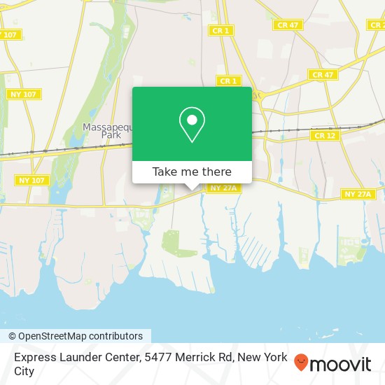 Mapa de Express Launder Center, 5477 Merrick Rd