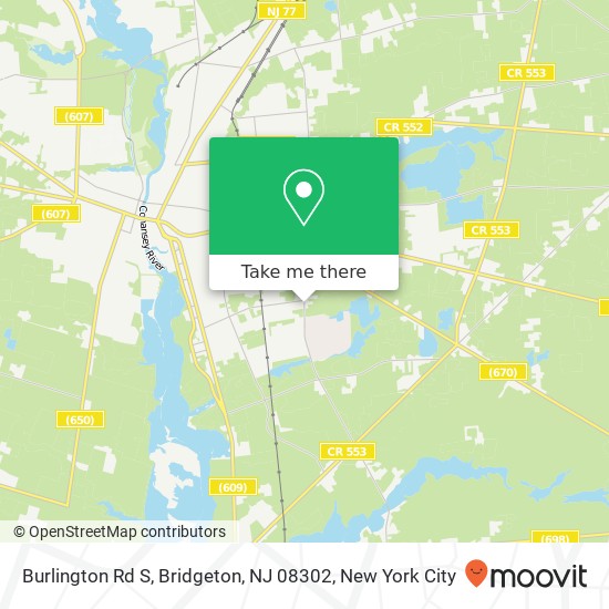 Mapa de Burlington Rd S, Bridgeton, NJ 08302