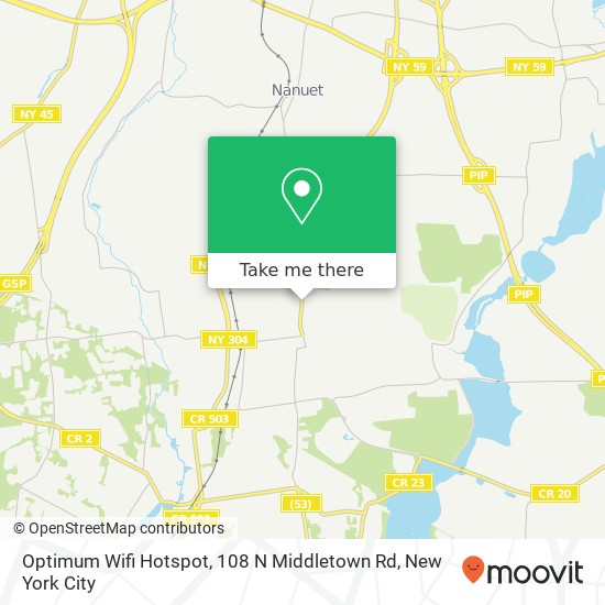 Mapa de Optimum Wifi Hotspot, 108 N Middletown Rd