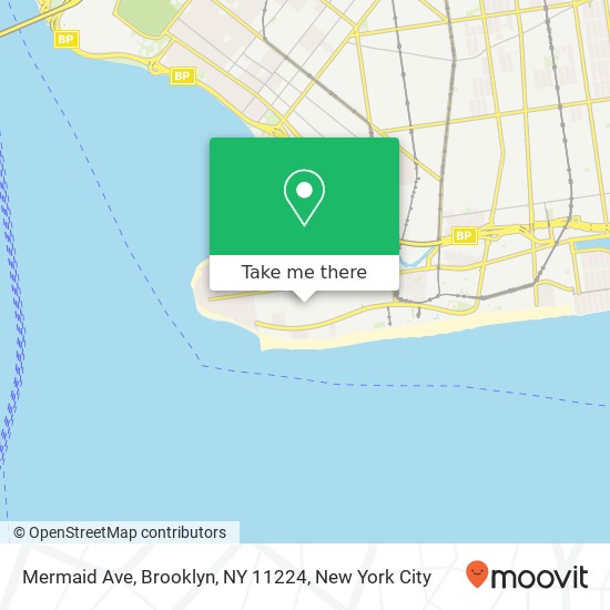 Mapa de Mermaid Ave, Brooklyn, NY 11224