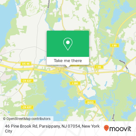 Mapa de 46 Pine Brook Rd, Parsippany, NJ 07054