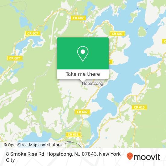 Mapa de 8 Smoke Rise Rd, Hopatcong, NJ 07843