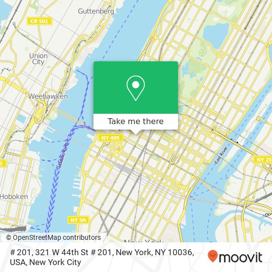 Mapa de # 201, 321 W 44th St # 201, New York, NY 10036, USA