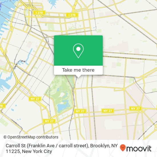 Carroll St (Franklin Ave / carroll street), Brooklyn, NY 11225 map