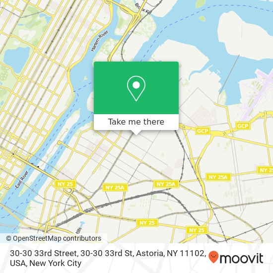 Mapa de 30-30 33rd Street, 30-30 33rd St, Astoria, NY 11102, USA