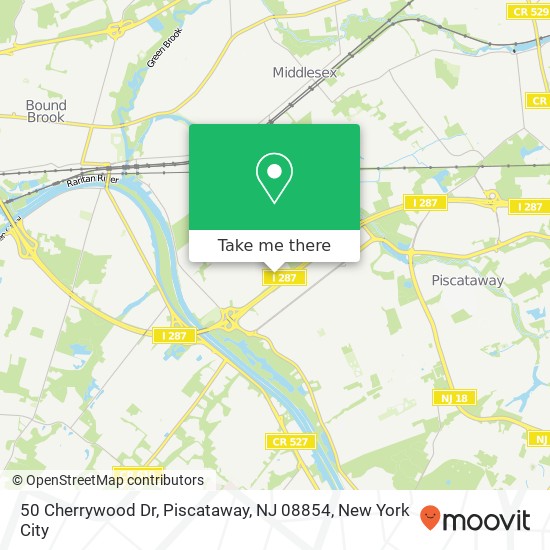 Mapa de 50 Cherrywood Dr, Piscataway, NJ 08854