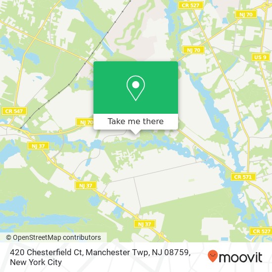 Mapa de 420 Chesterfield Ct, Manchester Twp, NJ 08759