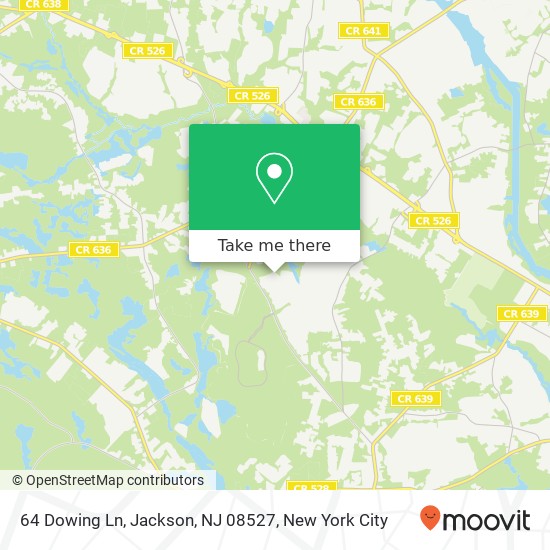 Mapa de 64 Dowing Ln, Jackson, NJ 08527