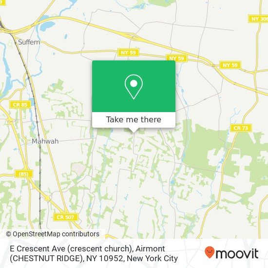 Mapa de E Crescent Ave (crescent church), Airmont (CHESTNUT RIDGE), NY 10952