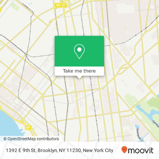 Mapa de 1392 E 9th St, Brooklyn, NY 11230