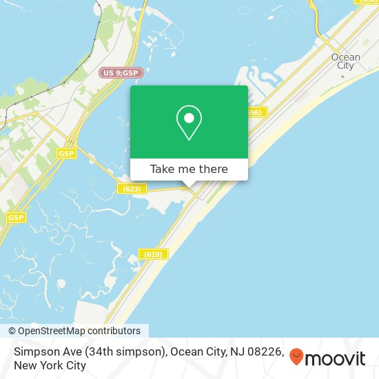 Mapa de Simpson Ave (34th simpson), Ocean City, NJ 08226