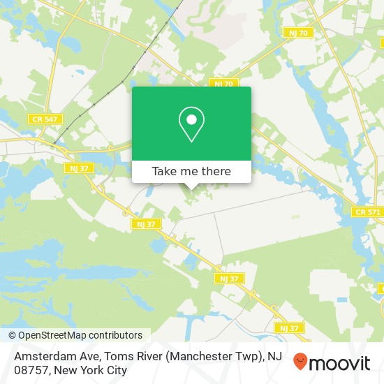Amsterdam Ave, Toms River (Manchester Twp), NJ 08757 map