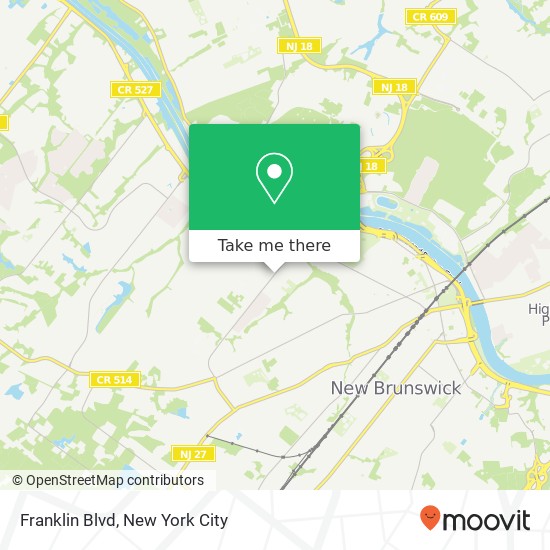 Mapa de Franklin Blvd, Somerset (Franklin Twp), NJ 08873