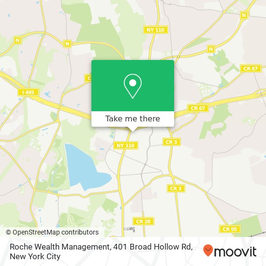 Mapa de Roche Wealth Management, 401 Broad Hollow Rd