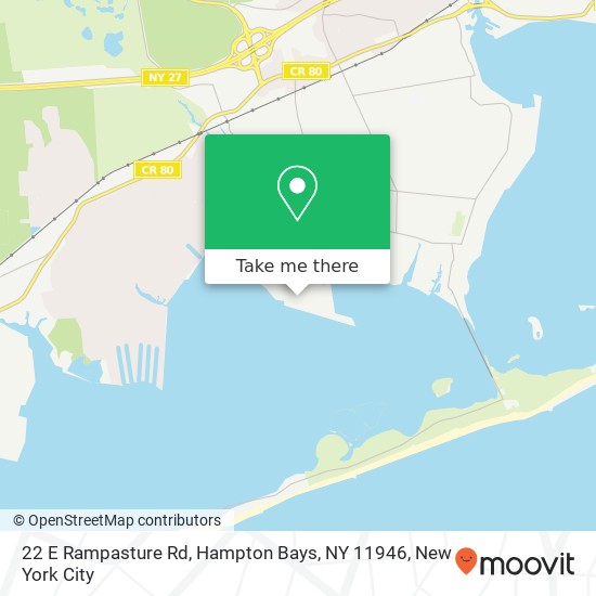 22 E Rampasture Rd, Hampton Bays, NY 11946 map