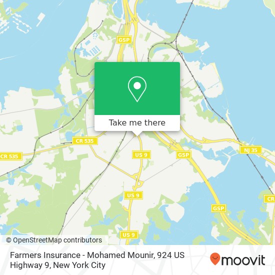 Farmers Insurance - Mohamed Mounir, 924 US Highway 9 map