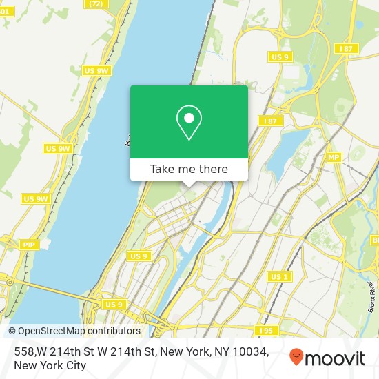 Mapa de 558,W 214th St W 214th St, New York, NY 10034
