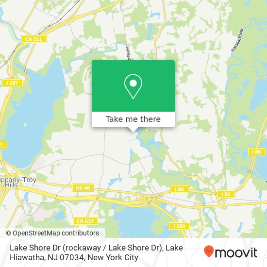 Lake Shore Dr (rockaway / Lake Shore Dr), Lake Hiawatha, NJ 07034 map
