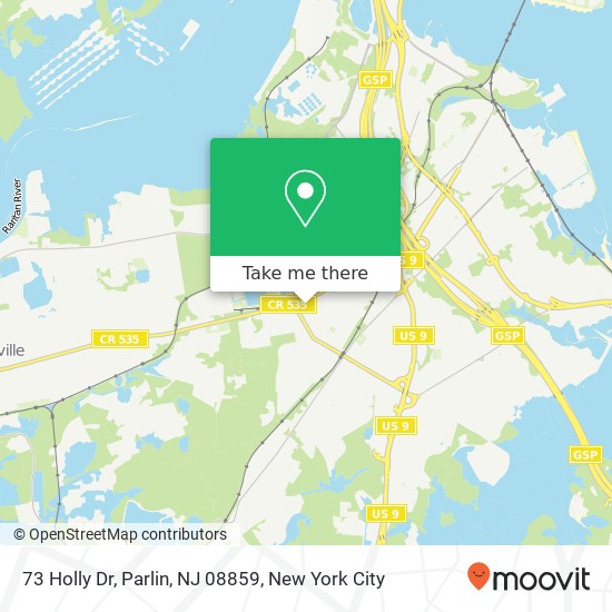 Mapa de 73 Holly Dr, Parlin, NJ 08859