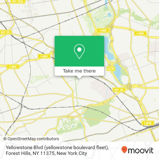 Mapa de Yellowstone Blvd (yellowstone boulevard fleet), Forest Hills, NY 11375
