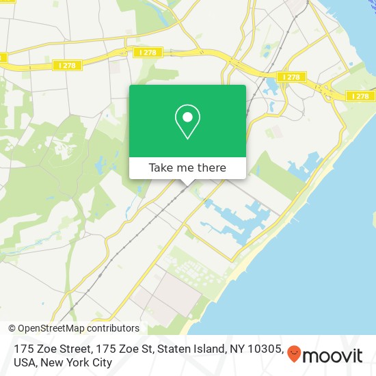 175 Zoe Street, 175 Zoe St, Staten Island, NY 10305, USA map