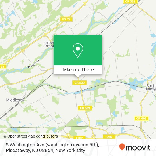 Mapa de S Washington Ave (washington avenue 5th), Piscataway, NJ 08854