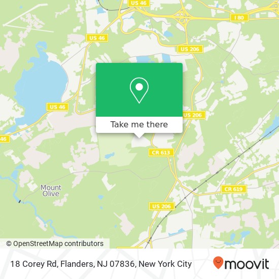 Mapa de 18 Corey Rd, Flanders, NJ 07836