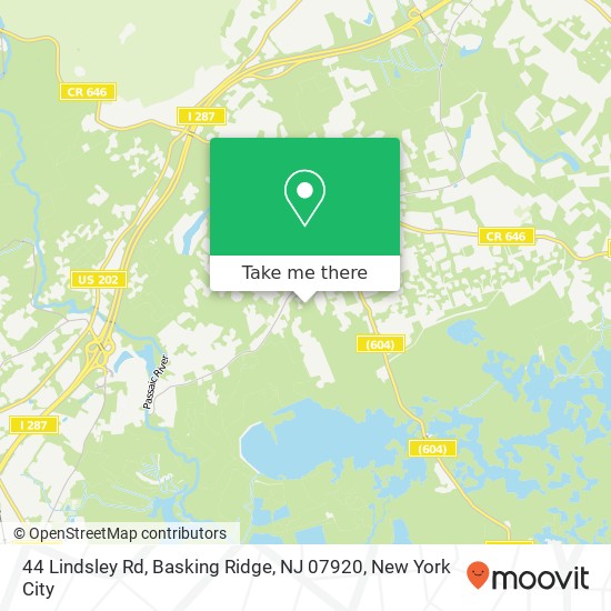 Mapa de 44 Lindsley Rd, Basking Ridge, NJ 07920